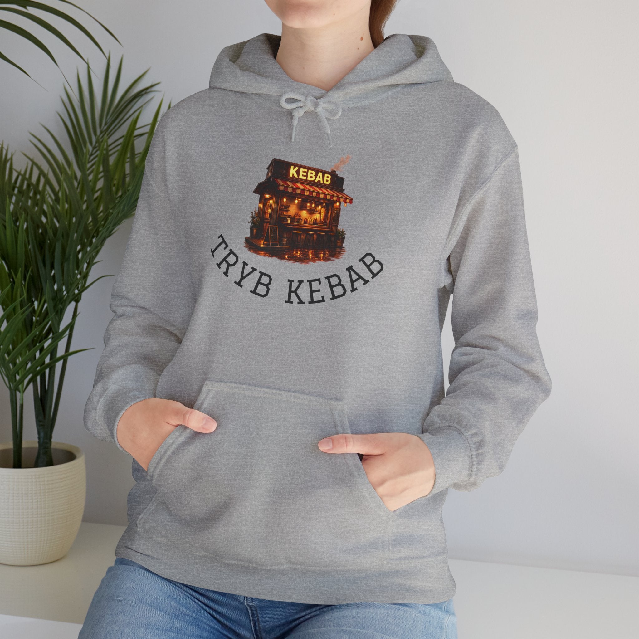 Kebab Shop Graphic Tee — 'Tryb Kebab' Street Food Wrap Illustration