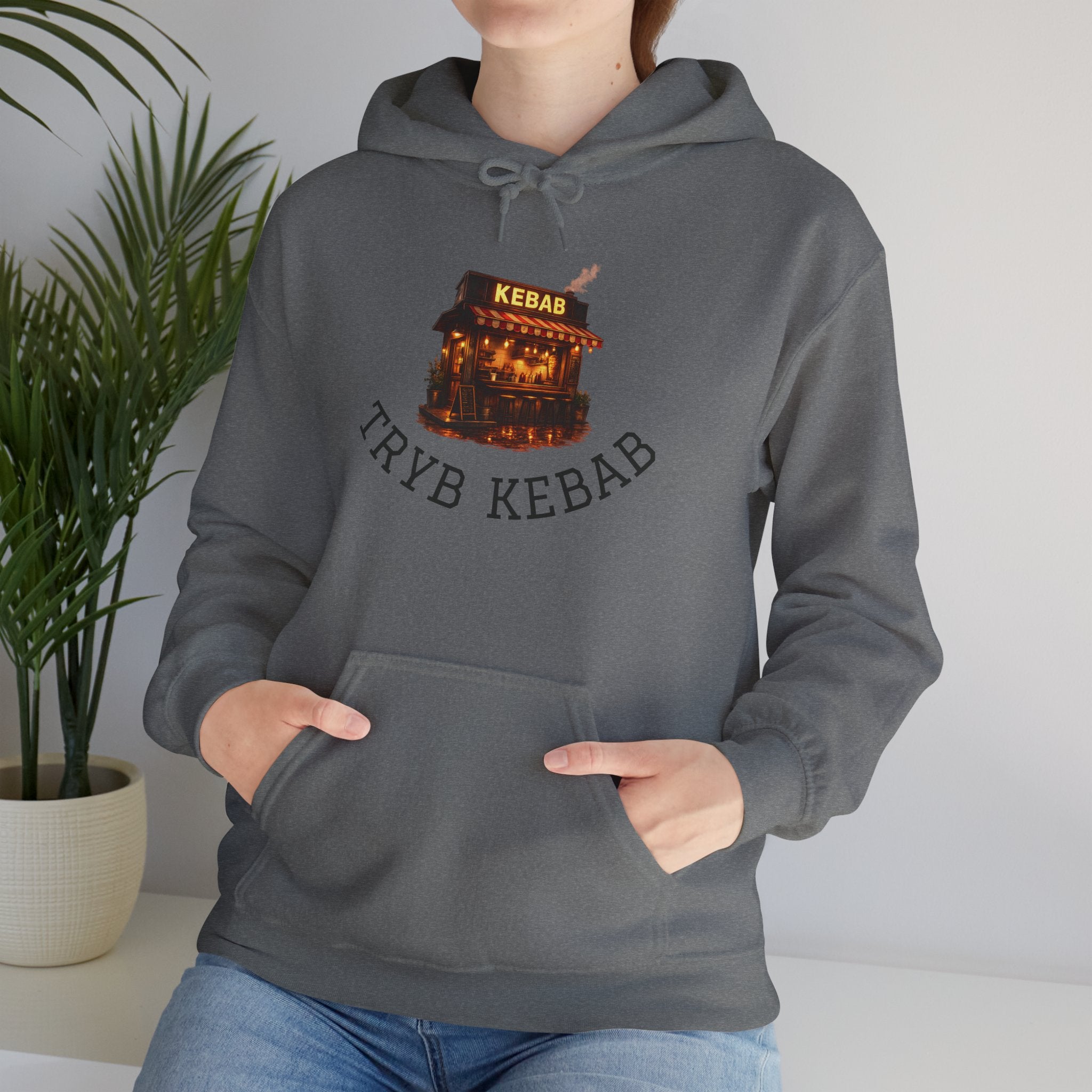 Kebab Shop Graphic Tee — 'Tryb Kebab' Street Food Wrap Illustration