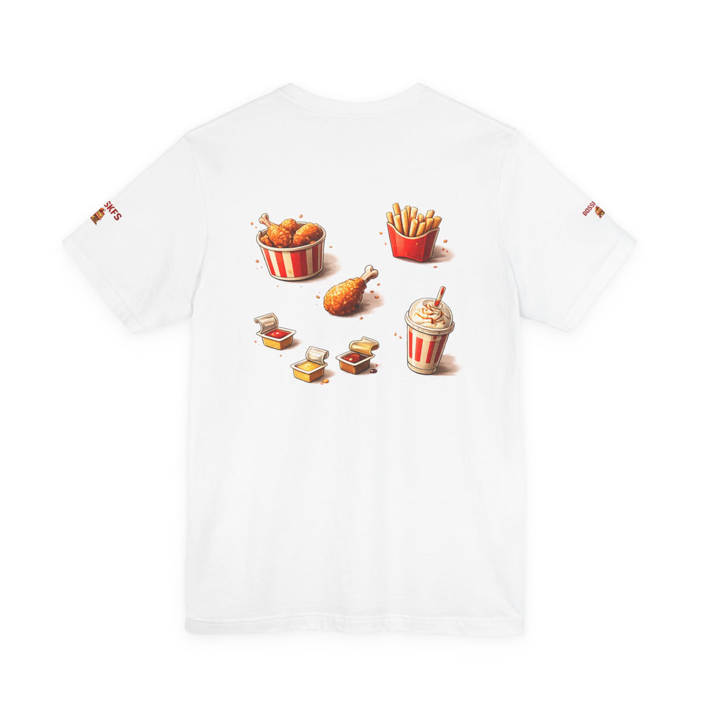 Fast-Food Graphic Tee — 'BOSSKF'S' Chicken & Fries Restaurant Shirt