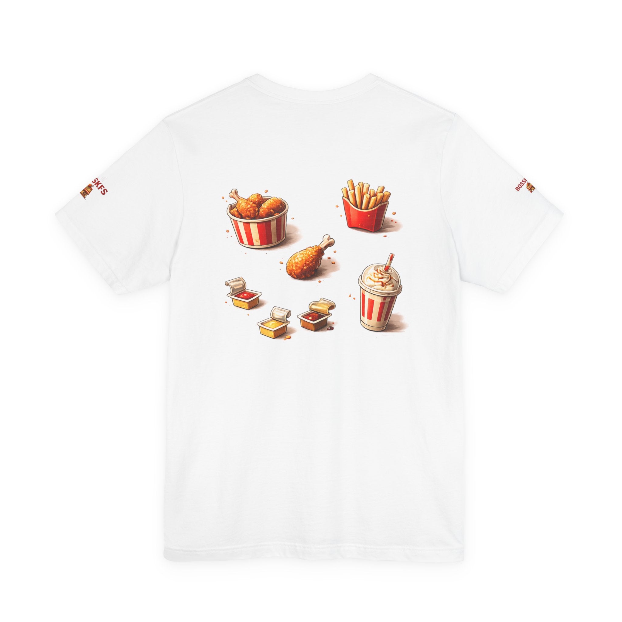Fast-Food Graphic Tee — 'BOSSKF'S' Chicken & Fries Restaurant Shirt
