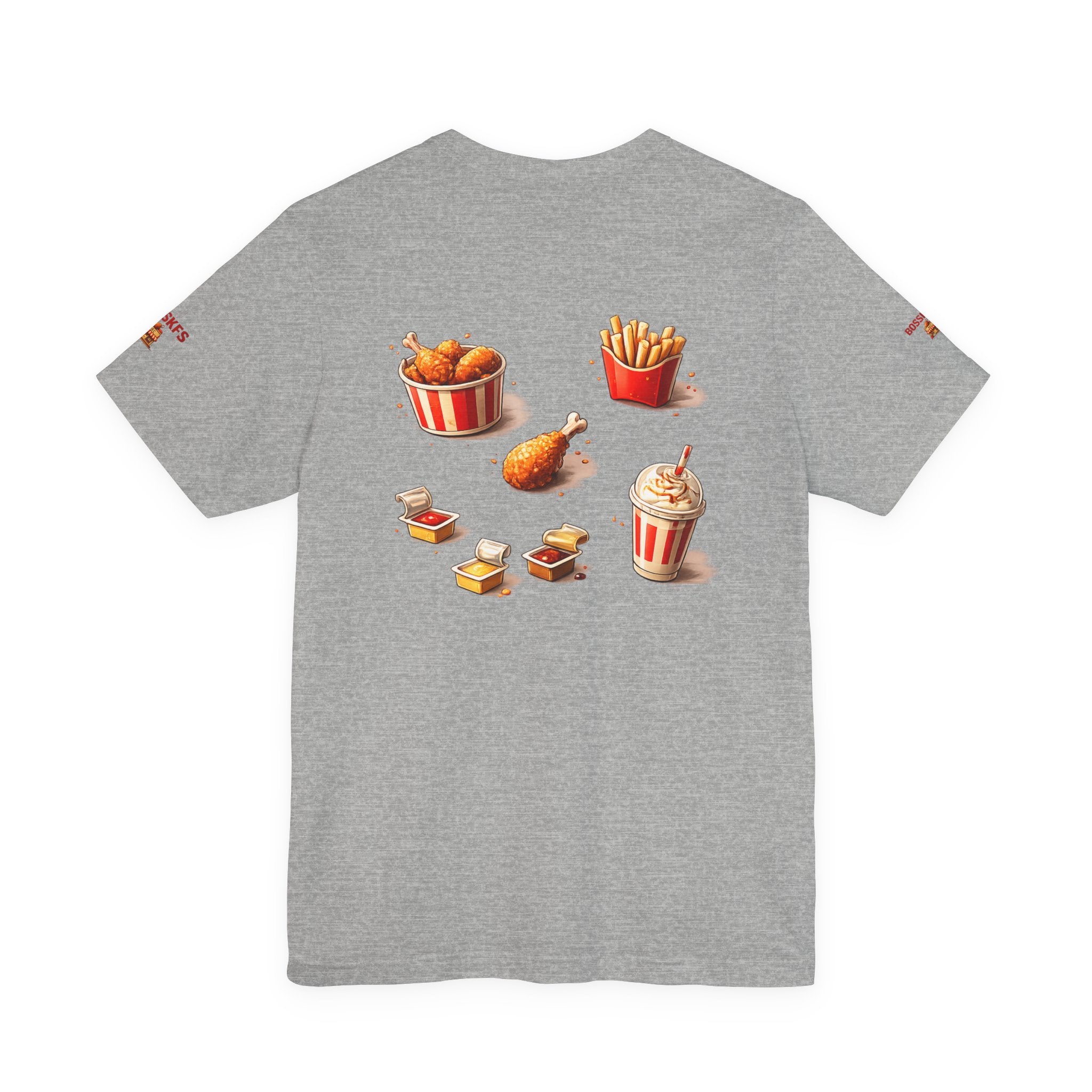 Fast-Food Graphic Tee — 'BOSSKF'S' Chicken & Fries Restaurant Shirt