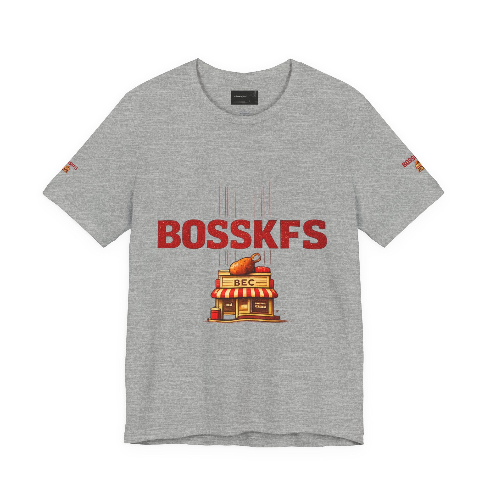 Fast-Food Graphic Tee — 'BOSSKF'S' Chicken & Fries Restaurant Shirt