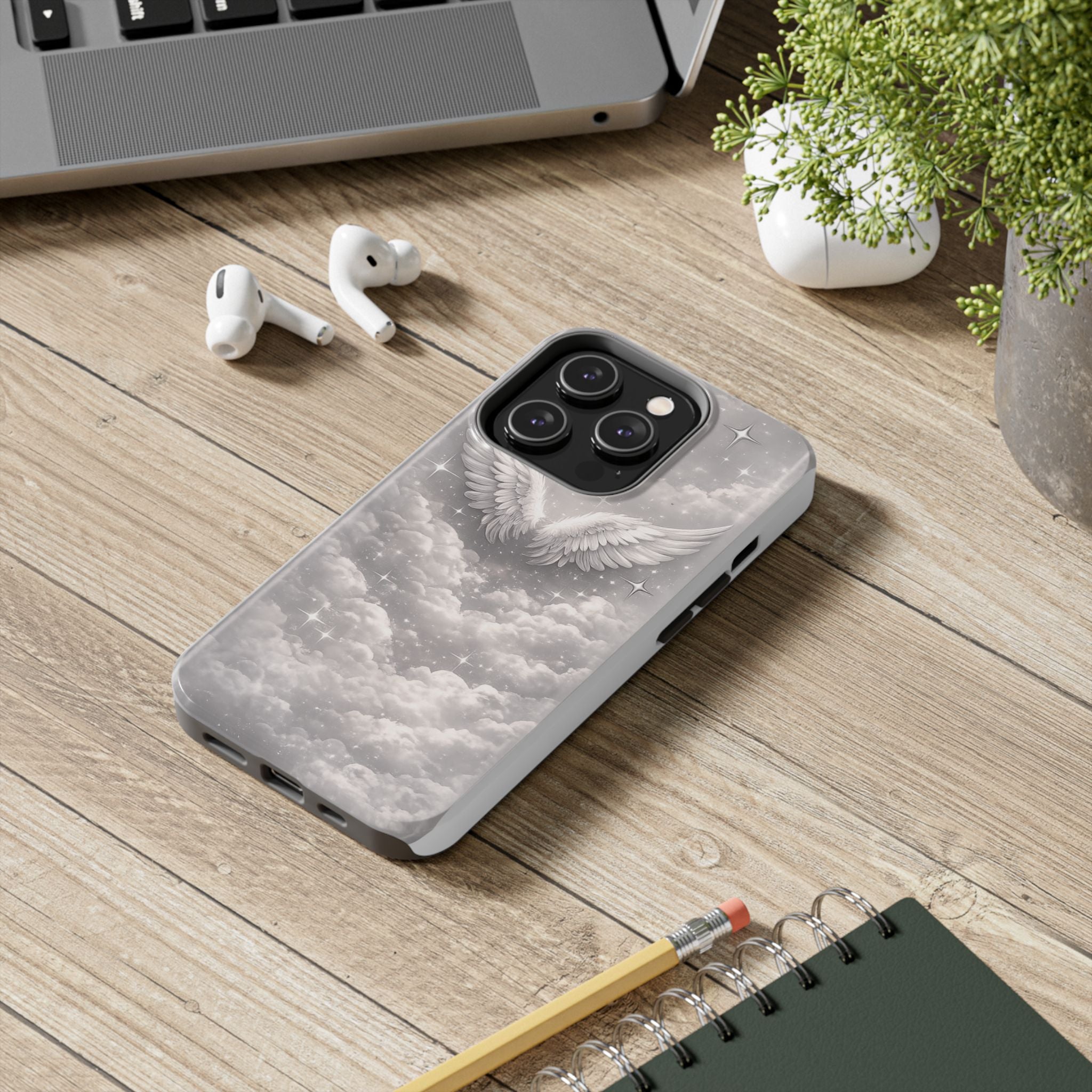 Angel Wings Cloud Tough Phone Case — Protective iPhone Case with Heavenly Wing Design