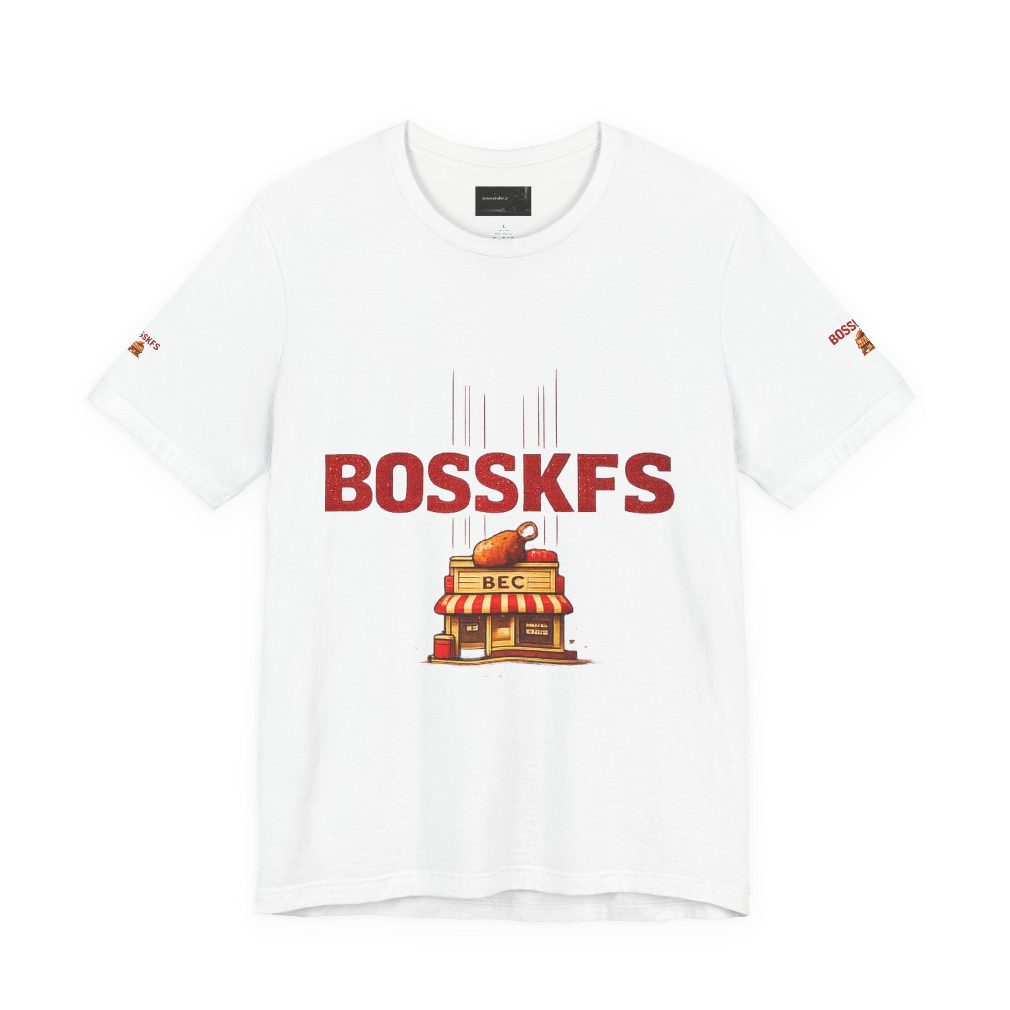Fast-Food Graphic Tee — 'BOSSKF'S' Chicken & Fries Restaurant Shirt