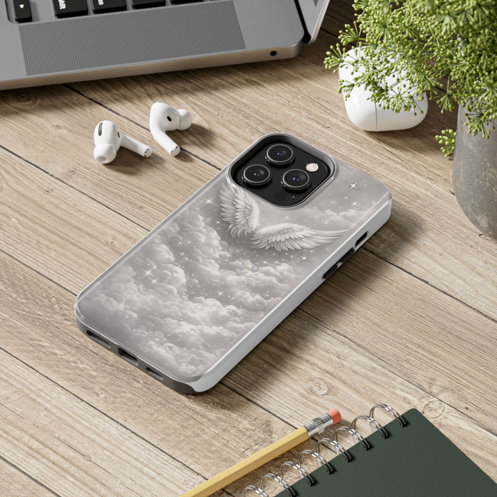 Angel Wings Cloud Tough Phone Case — Protective iPhone Case with Heavenly Wing Design