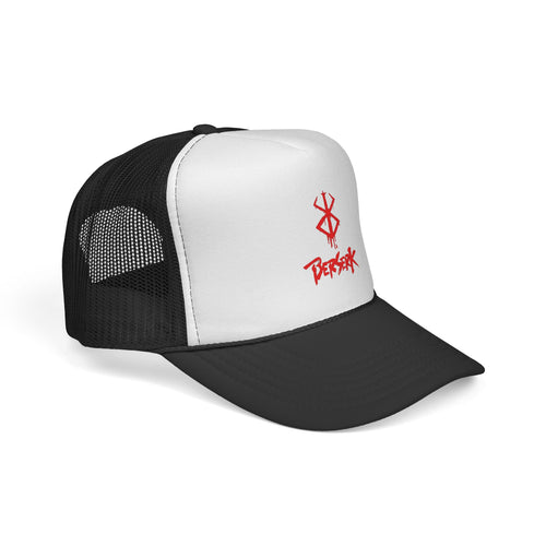Berserk Red Brand Trucker Cap — Anime Symbol Mesh Hat