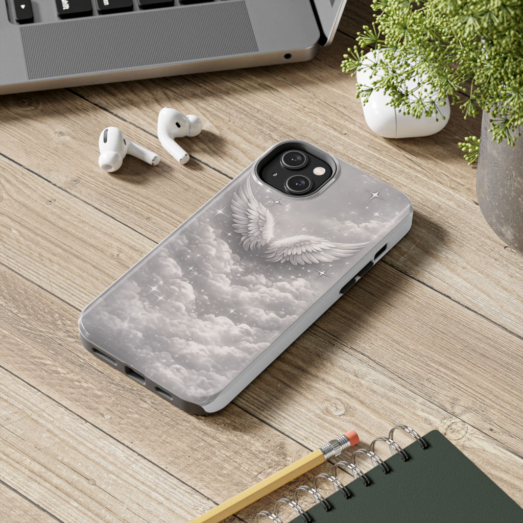Angel Wings Cloud Tough Phone Case — Protective iPhone Case with Heavenly Wing Design