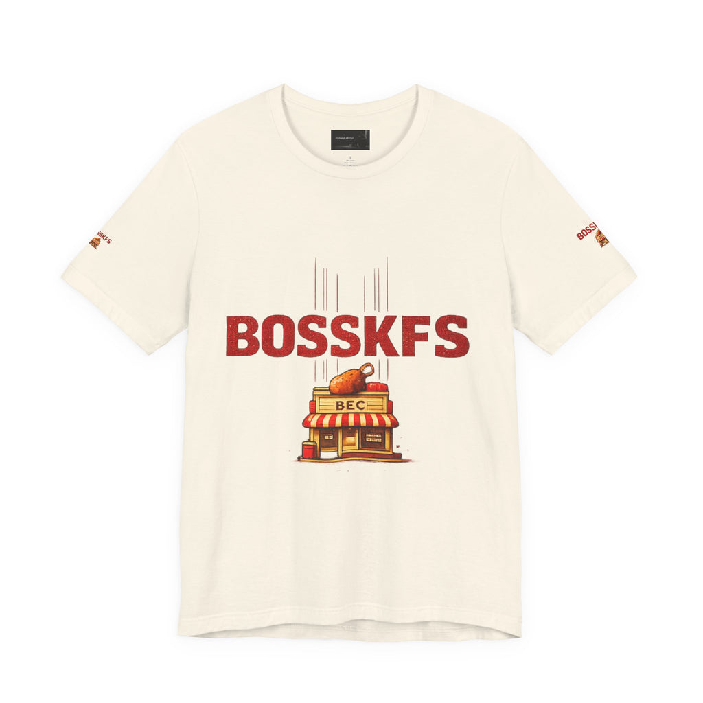 Fast-Food Graphic Tee — 'BOSSKF'S' Chicken & Fries Restaurant Shirt