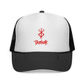 Berserk Red Brand Trucker Cap — Anime Symbol Mesh Hat