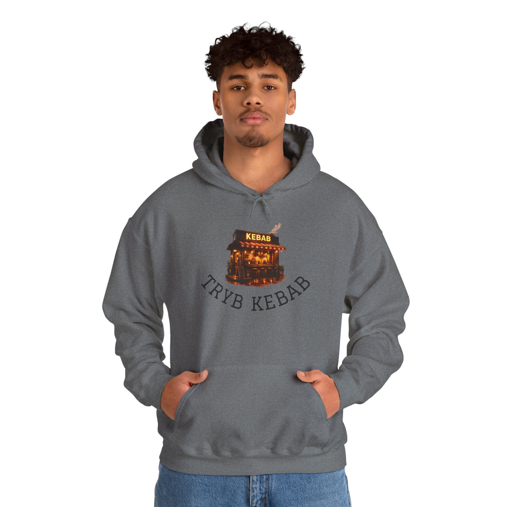 Kebab Shop Graphic Tee — 'Tryb Kebab' Street Food Wrap Illustration