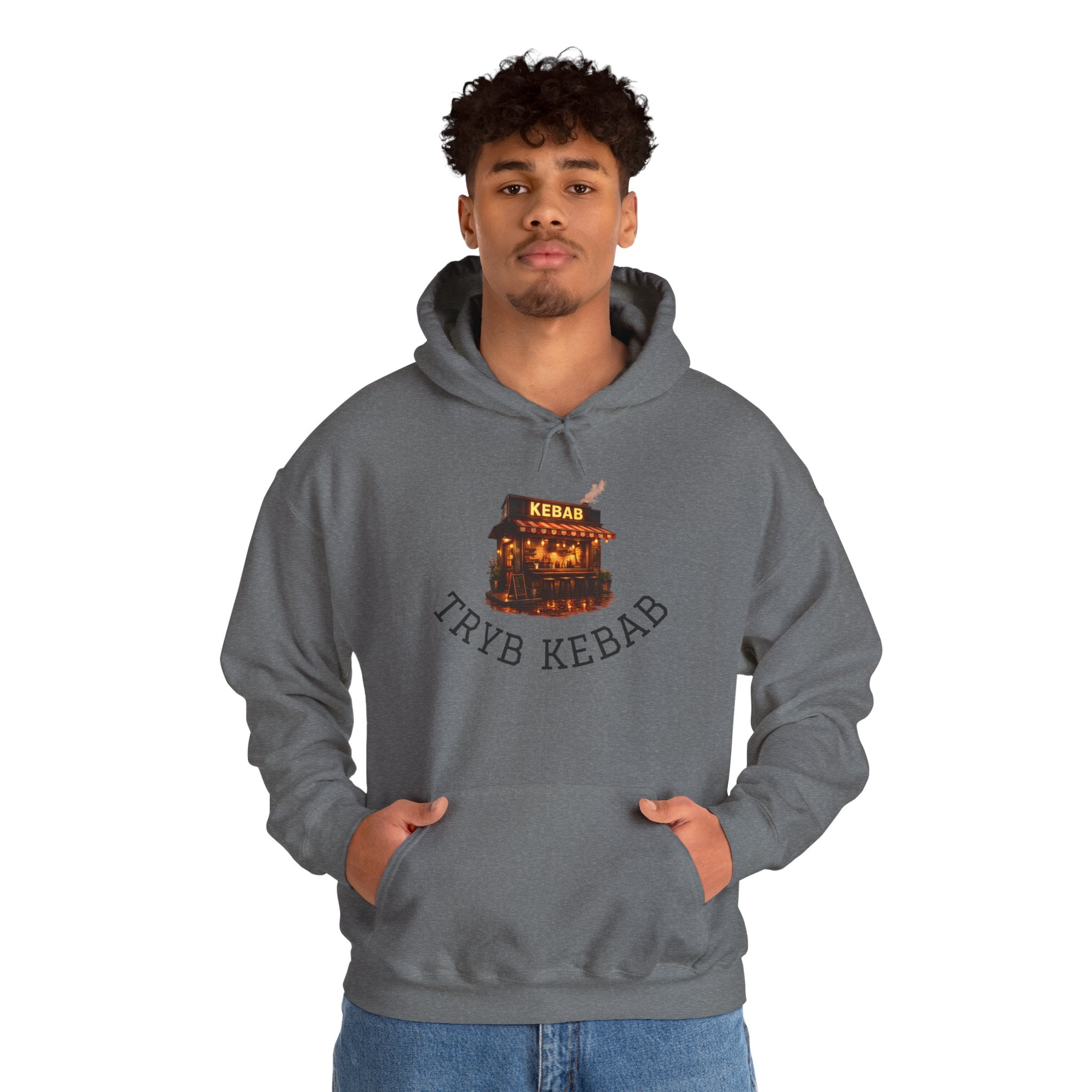 Kebab Shop Graphic Tee — 'Tryb Kebab' Street Food Wrap Illustration