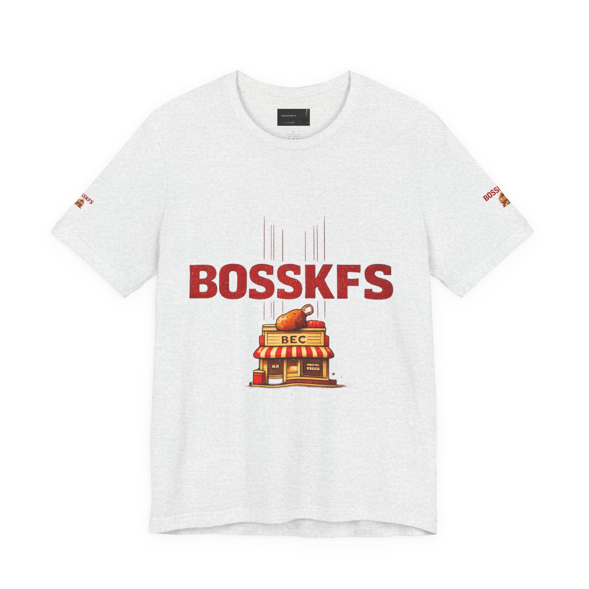 Fast-Food Graphic Tee — 'BOSSKF'S' Chicken & Fries Restaurant Shirt