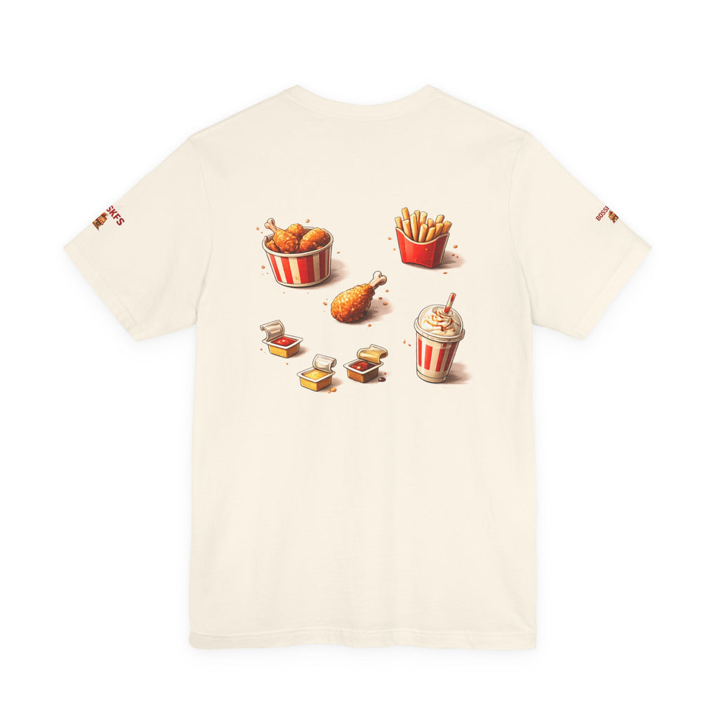 Fast-Food Graphic Tee — 'BOSSKF'S' Chicken & Fries Restaurant Shirt