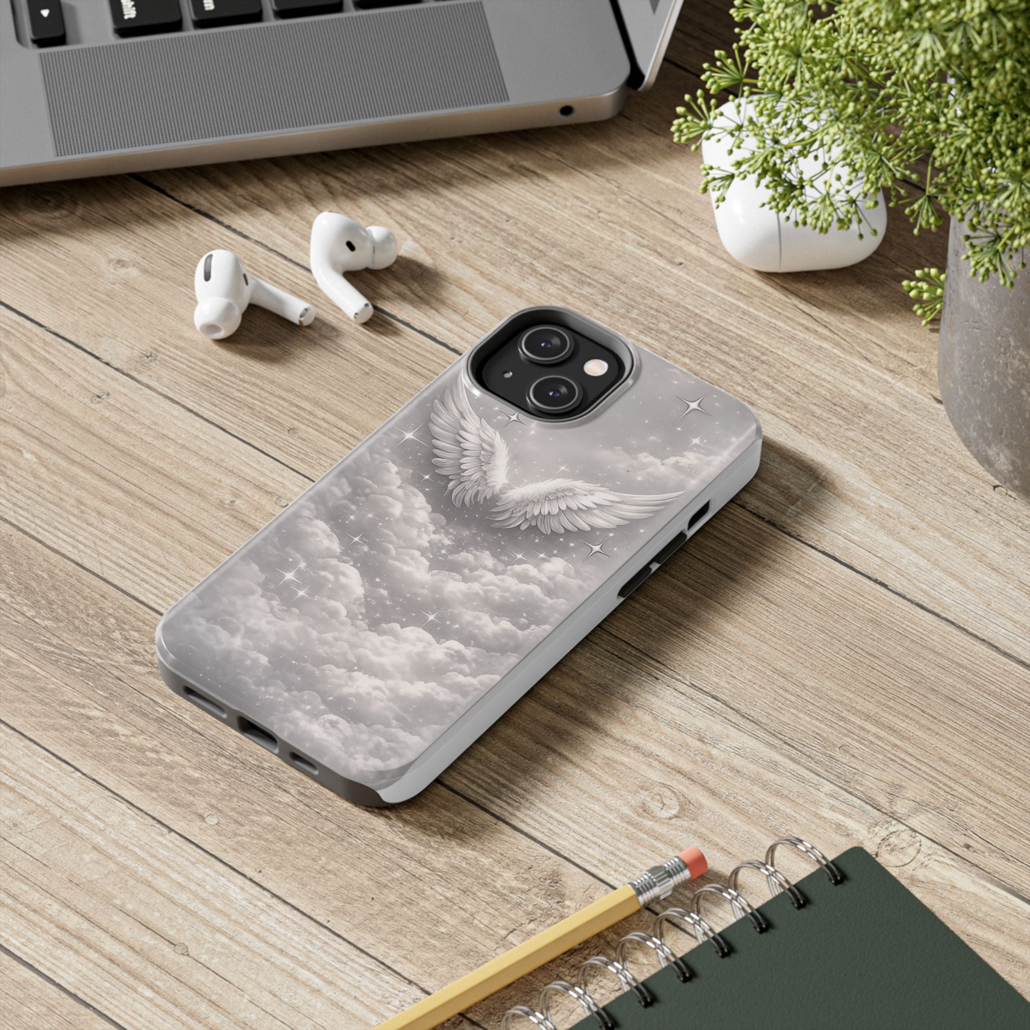 Angel Wings Cloud Tough Phone Case — Protective iPhone Case with Heavenly Wing Design