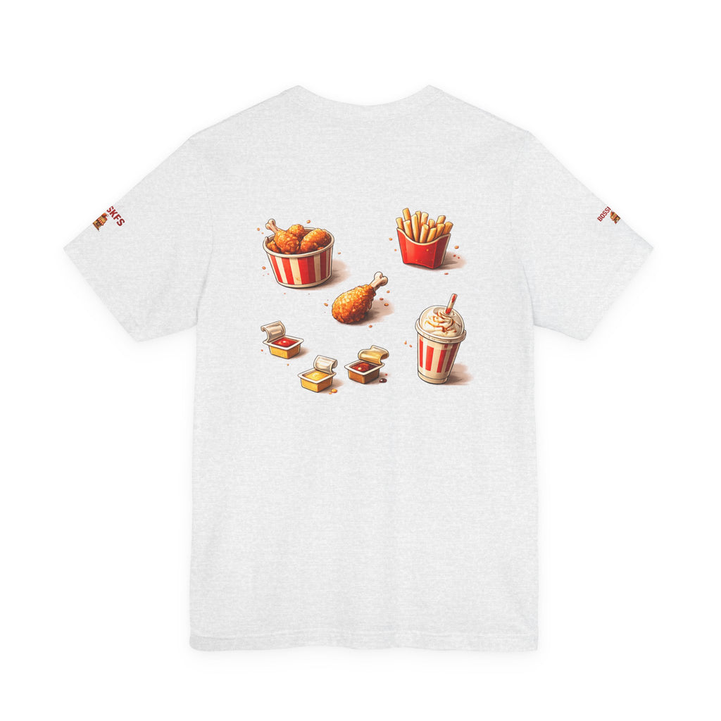 Fast-Food Graphic Tee — 'BOSSKF'S' Chicken & Fries Restaurant Shirt