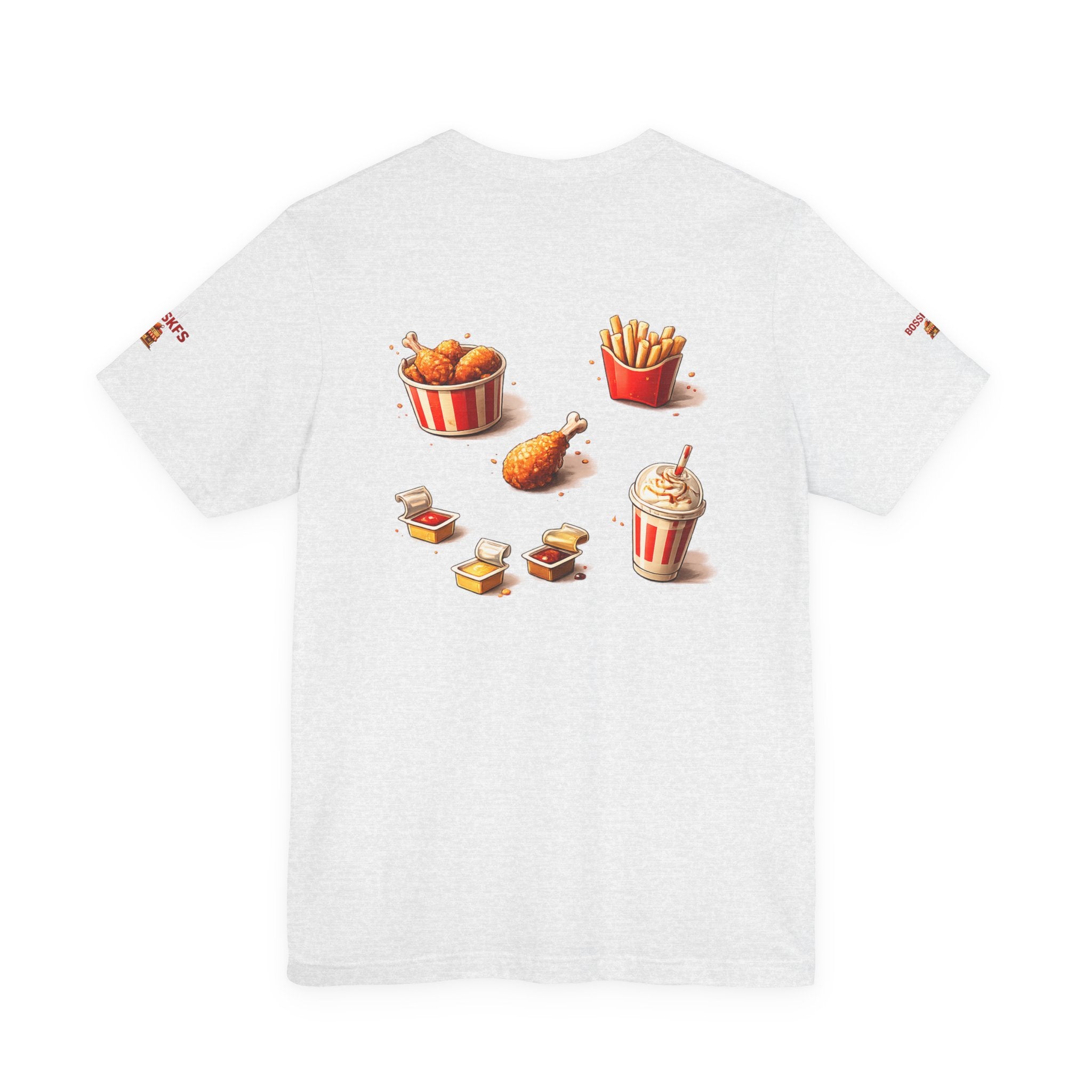 Fast-Food Graphic Tee — 'BOSSKF'S' Chicken & Fries Restaurant Shirt