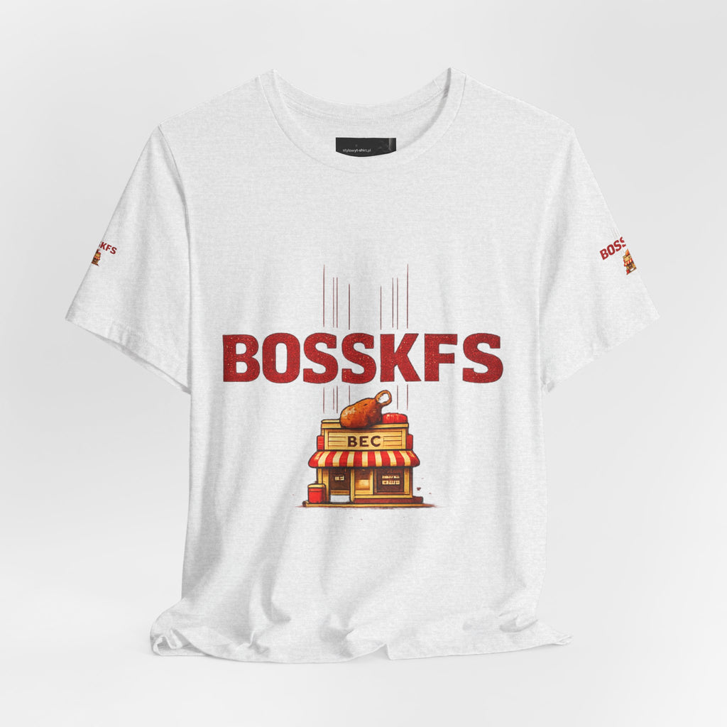 Fast-Food Graphic Tee — 'BOSSKF'S' Chicken & Fries Restaurant Shirt